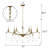 6 - Light 37"W Candle Style Classic/traditional Polished Brass Chandelier with Crystal for Kitchen Island.-1133611013