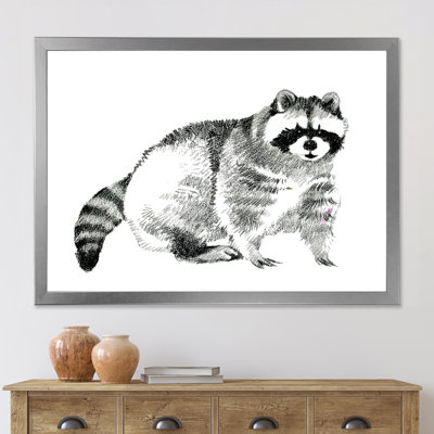 Portrait monochrome de raton laveur - reproduction sur toile
