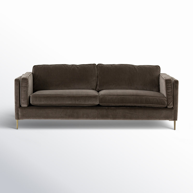 Emery Genuine Leather 84" Square Arm Sofa, Sapphire Birch