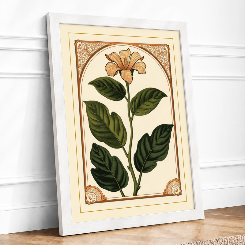 Peach Bloom Study Botanical - Framed Print, A3 - 42.0 x 29.7 cm, White