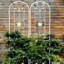 Treillis de jardin en métal 86,7 po x 19,7 po, 2 pièces, blanc crème, antirouille