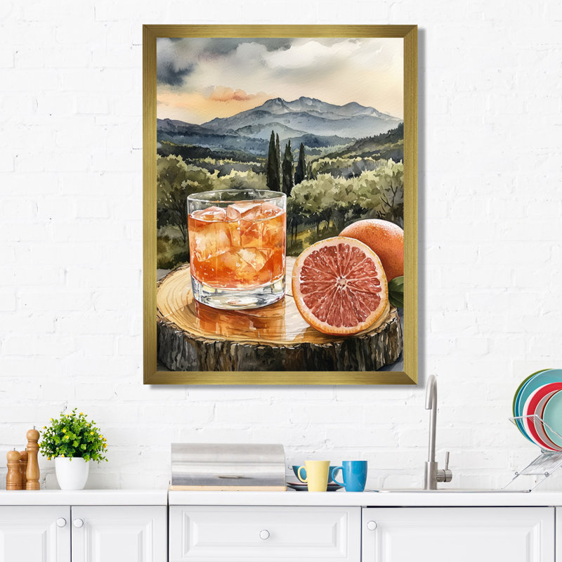 Gioula - Food & Beverage Canvas Prints, H 20 po x l 12 po, Reproduction encadrée d'une seule photo, Doré