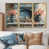 Toile avec cadre flottant or