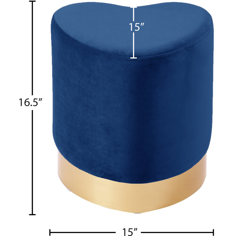 Cei Velvet Pouf, Navy Velvet