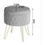 Berg 35Cm Velvet Round Storage Ottoman-696505663