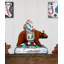 Décoration murale suspendue porte en bois santa on grizzly bear figurine