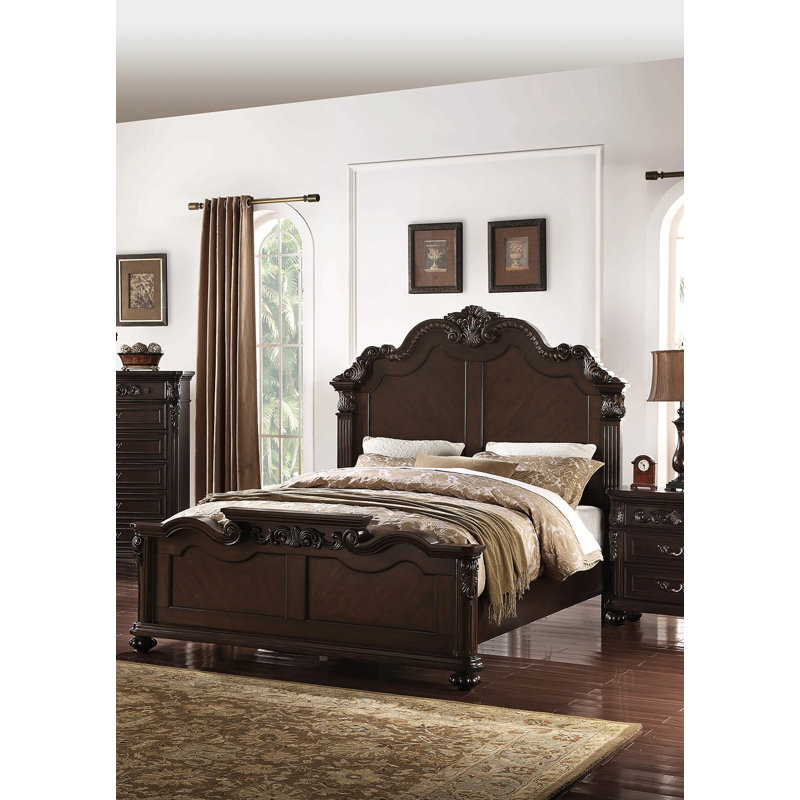 Mobilier de chambre à coucher traditionnel de style lit de 1 pi, Très grand lit