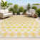 Tapis jaune / crème Drora