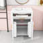 Ensemble de meuble-lavabo simple autoportant avec rangement, lavabo en céramique et poignées dorées Hulstein-301961983