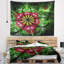 Tapisserie floral foncé abstrait-28498318