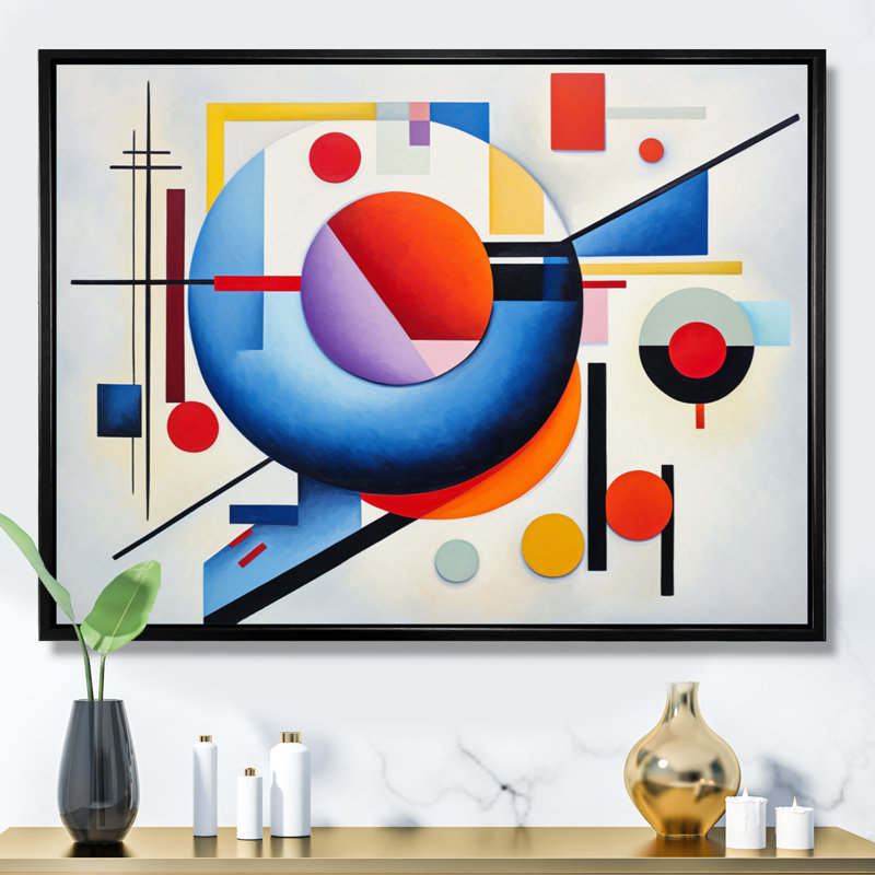 Impression sur toile, "Supreme coloré", impression sur toile, H 16 po x l 32 po x P 1 po, Cadre flottant noir