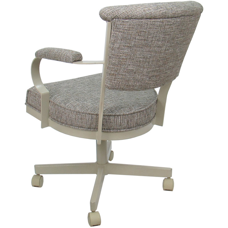 Chaise pivotante en métal Magaw, Mélange de polyester brun clair, Beige