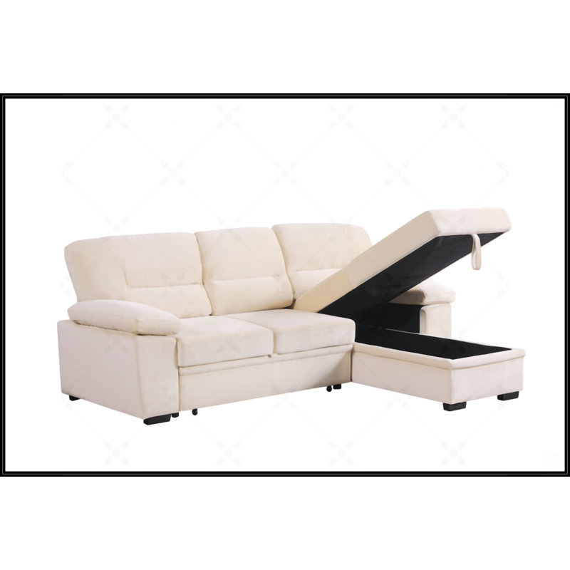Canapé-lit modulaire réversible avec méridienne Kipriano, Beige
