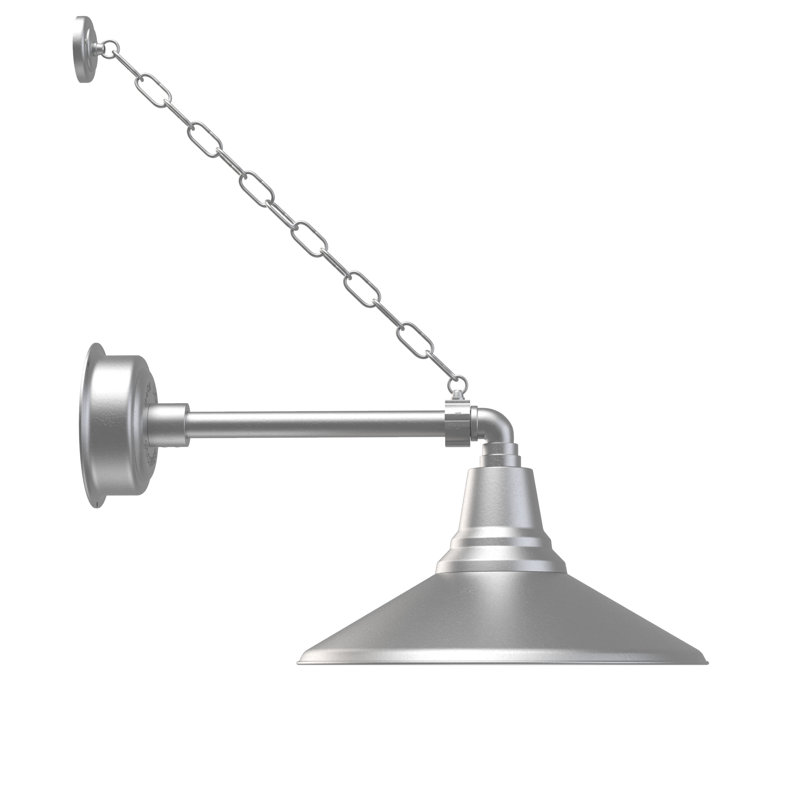 Luminaire de grange d’extérieur à del Albali, H 10,33 po x l 16 po x P 20,63 po, Argent galvanisé