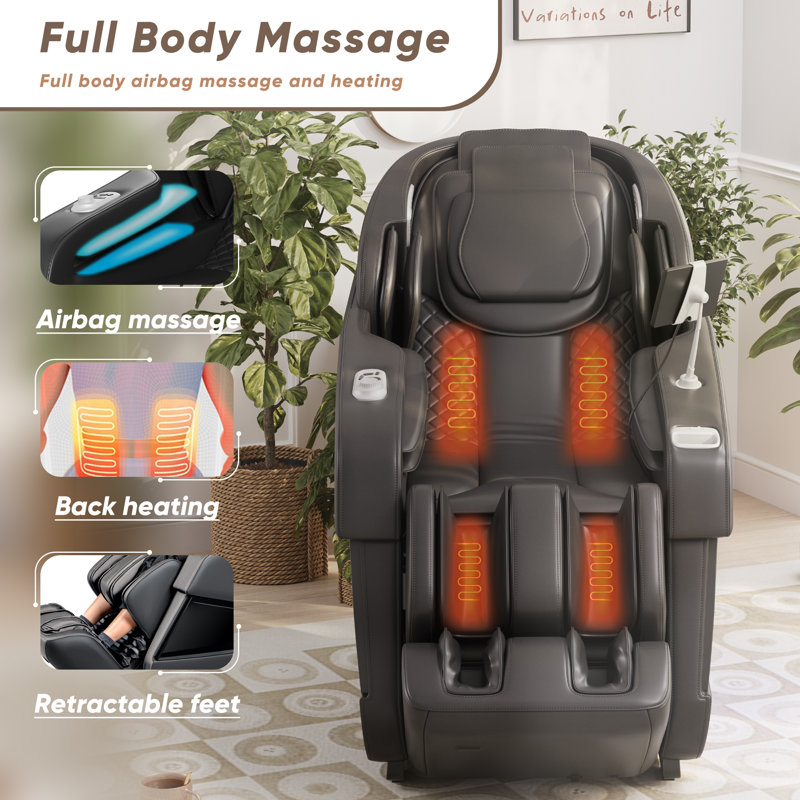 Zero Gravity Full Body Massage Chair, New SL Track, Support AI Voice Control of 6 Massage Modes, with Heating, LED Atmosphere Light and Control Display