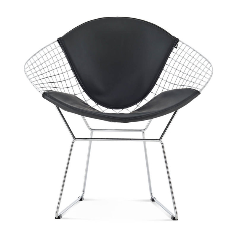 Fauteuil Diamond, Gris, Argent argent