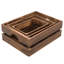Ensemble de 3 caisses en bois massif Nesting Rustic
