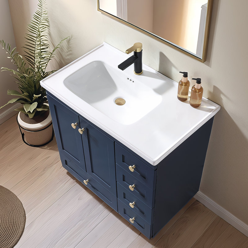 Ensemble de meuble-lavabo simple 32 po bleu