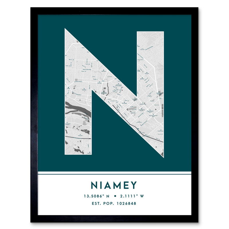 Niamey City Map Niamey Niger City Map - Single Picture Frame Typography