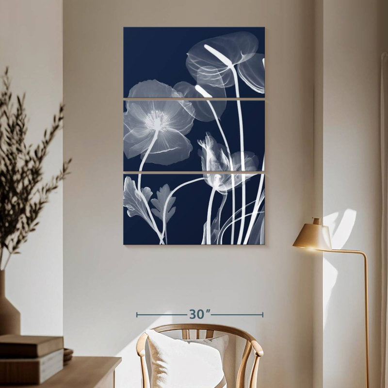 Harnek Navy Flora, 65" H x 42" W