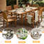 Ensemble de salle à manger d'extérieur pour 6 personnes, table de salle à manger d'extérieur et d'intérieur résistante aux intempéries avec 6 fauteuils pour le jardin, la cour et la piscine
