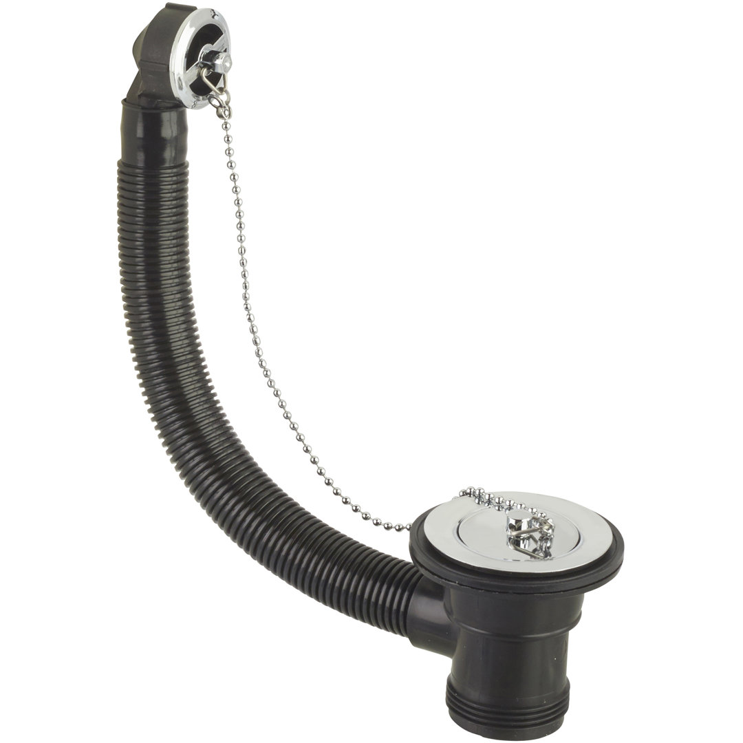 Round 7.1cm Chain and Stopper Waste Bathroom Sink Drain With Overflow