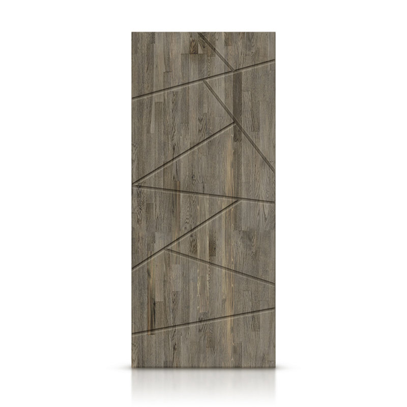Porte standard à panneaux de bois de pin, 24 po x 80 po, Gris patiné