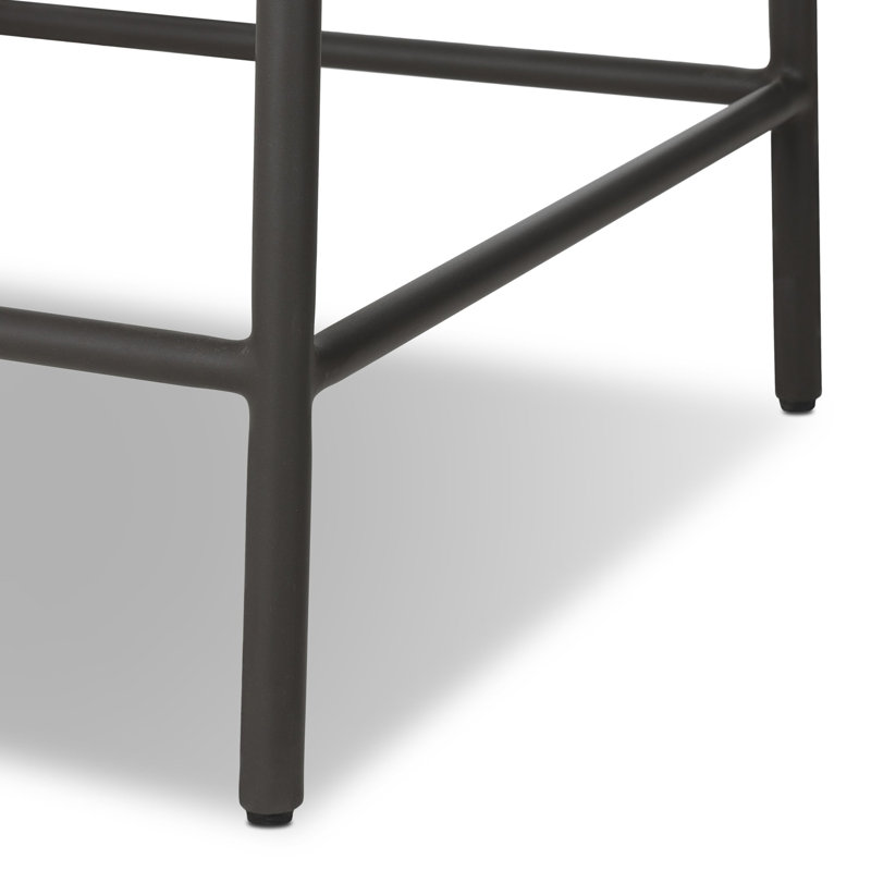 Porto Patio Bar Stool, 26.38", Arashi Salt, Black