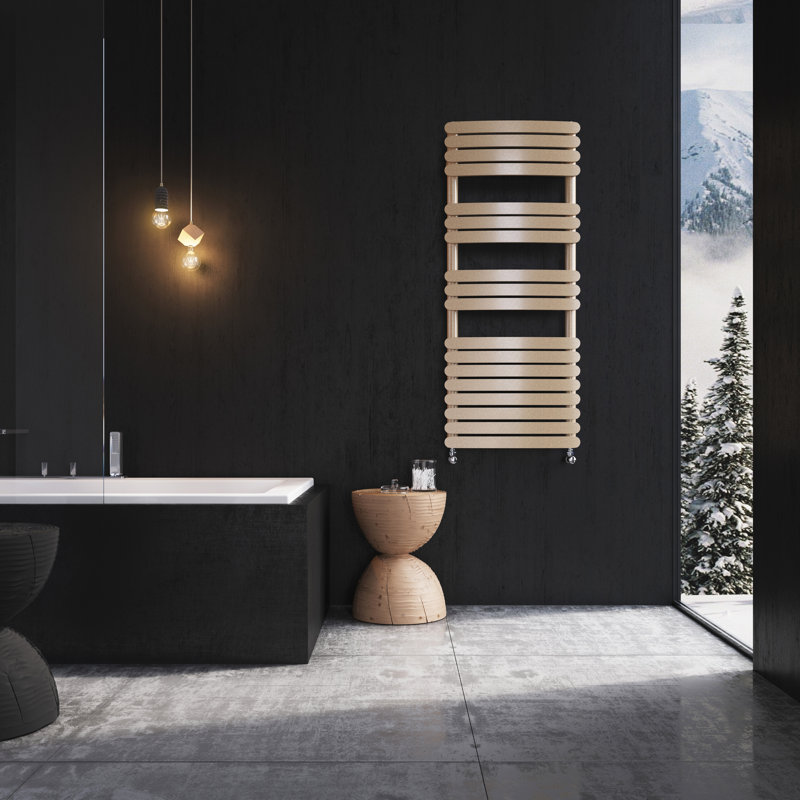 Brussel Straight Towel Rail Heated Towel Rails, Brown Metallic, 1200mm H x 500mm W