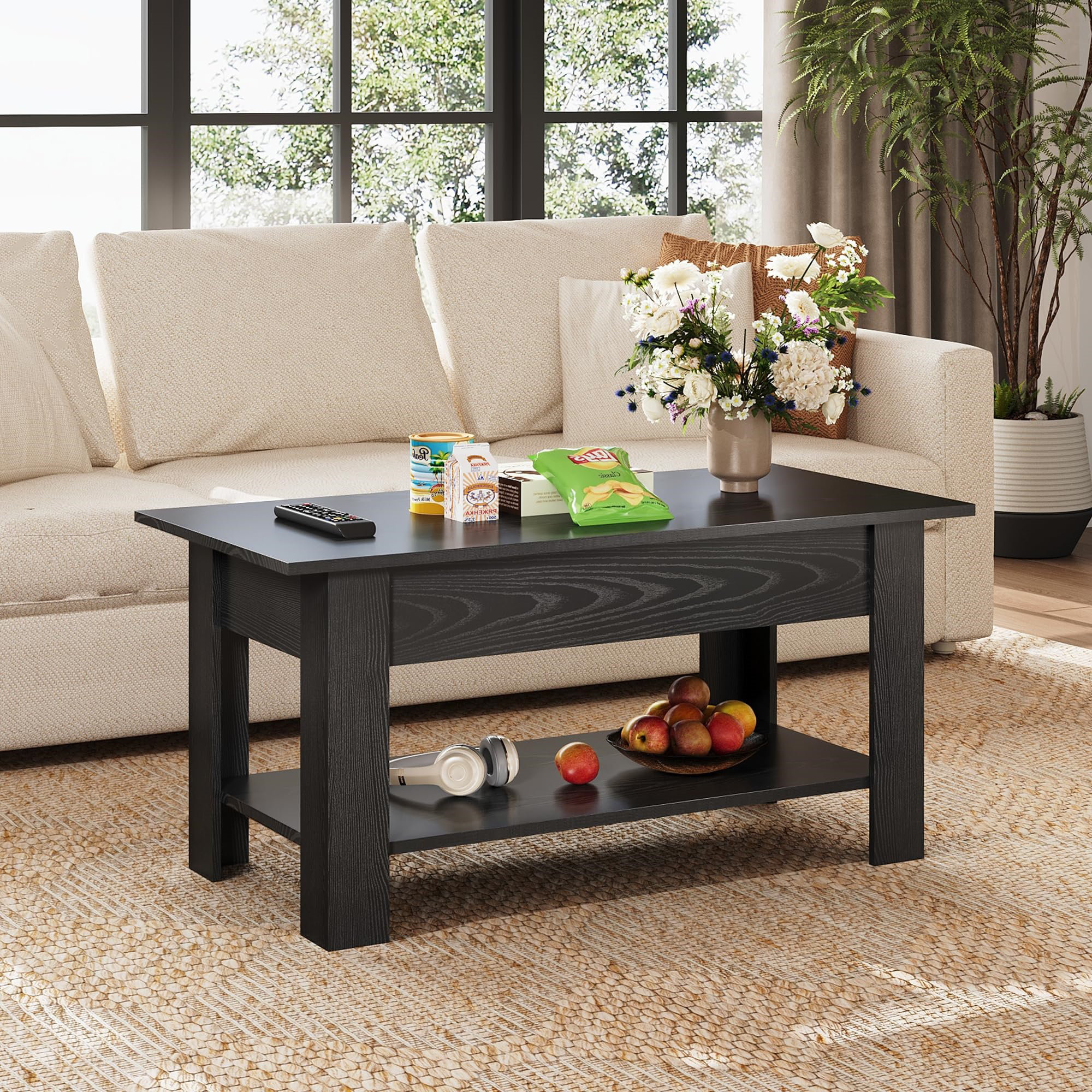Ebern Designs Coffee Table, 39" Lift Top Coffee Table With Hidden ...