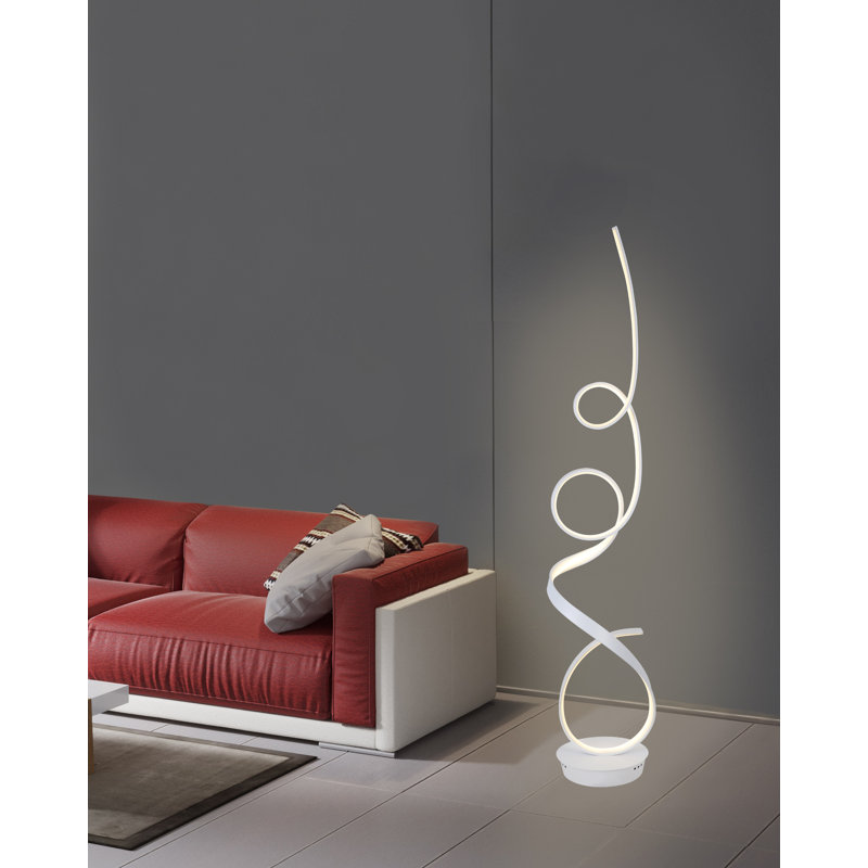  Lampe DEL sur pied 63 po, Blanc mat