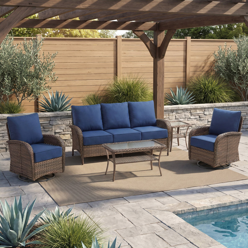 Coussins de chaise d'extérieur 2 pièces 20 x 23 + 23 x 24 po Ensemble de coussins de siège et de dossier profonds pour meubles de patio