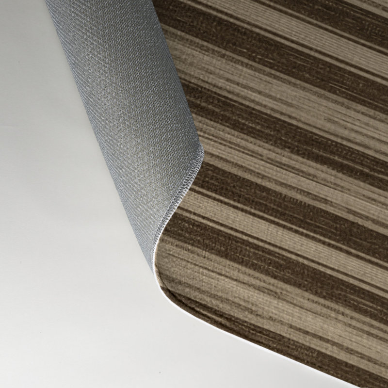 Tapis intérieur / extérieur brun HorizontalStripes, Rectangle 5 pi x 7 pi