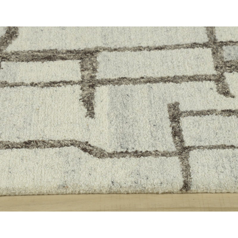 Hand-Tufted Wool/Tencel Area Rug, Charcoal, 5' x 8'
