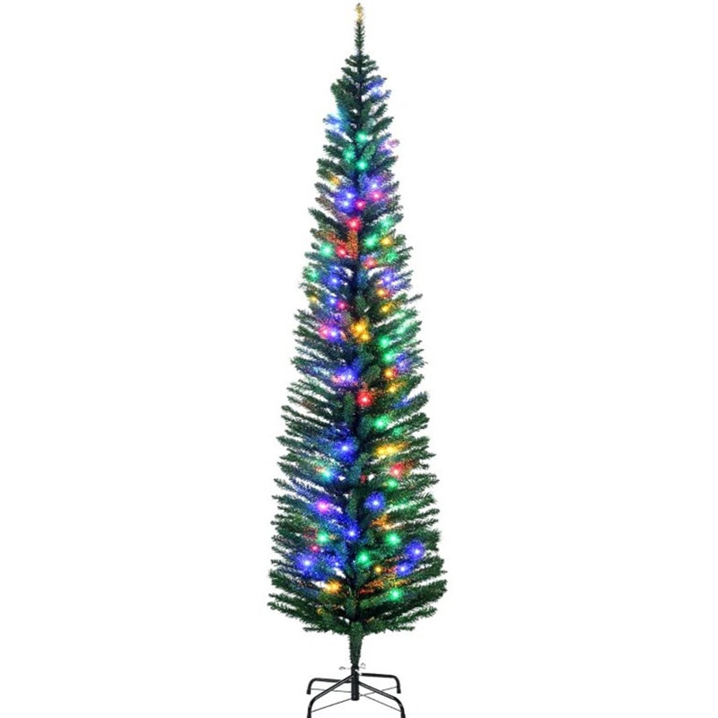 Arbres de Noël artificiels de 7 pi avec décoration de Noël et lumières colorées à DEL