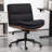 Modern Walnut Armless Office Desk Chair with Wheels, Wide Criss Cross-Legged Home Office Chair, Adjustable Swivel Task Chair-1633279027