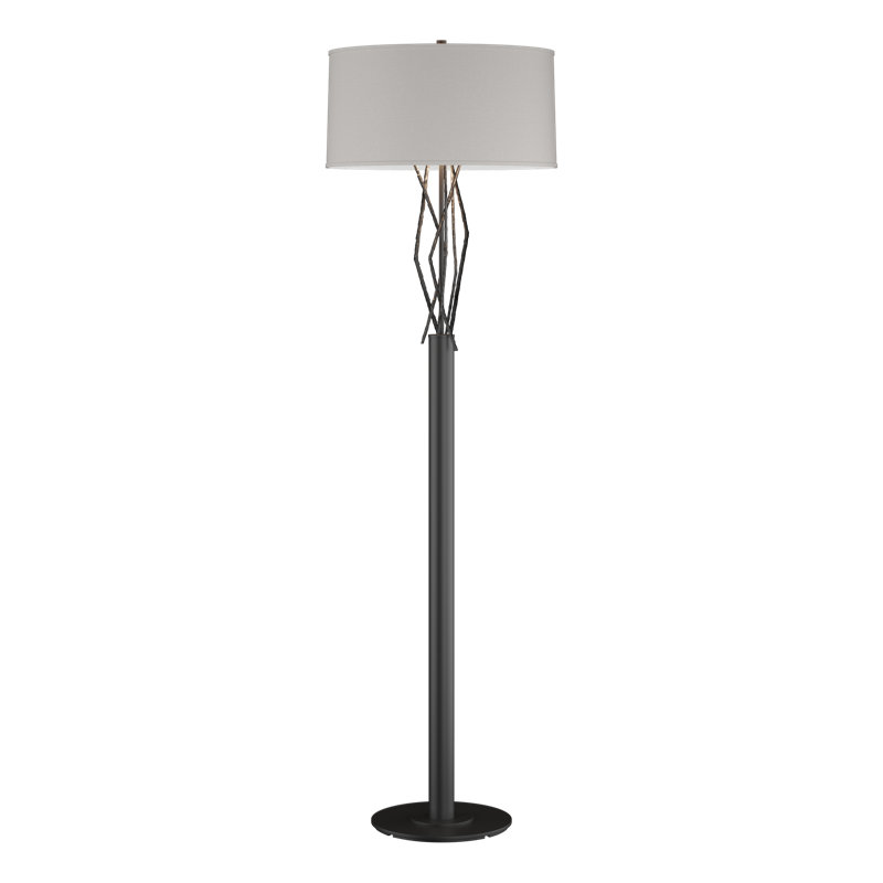 Lampe sur pied 61 po Brindille, Lin, Noir