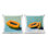 «Papaya on Blue Still Life», ensemble de 2 coussins décoratifs imprimés par Walker Noble