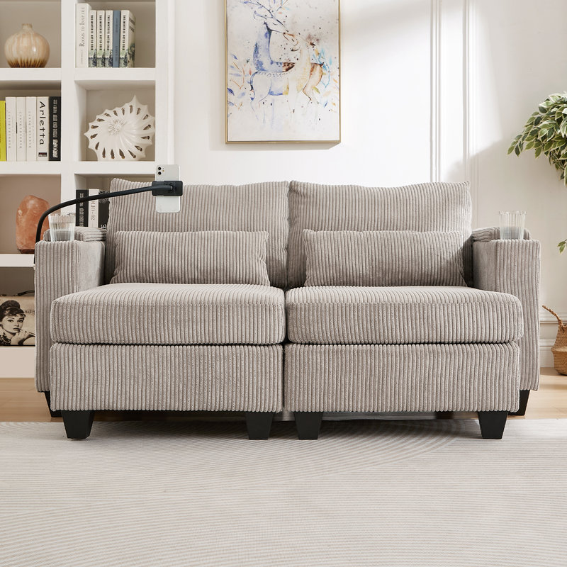 Latitude Run® Convertible Chaise Lounge 63" Loveseat Sofa Sofa Bed ...