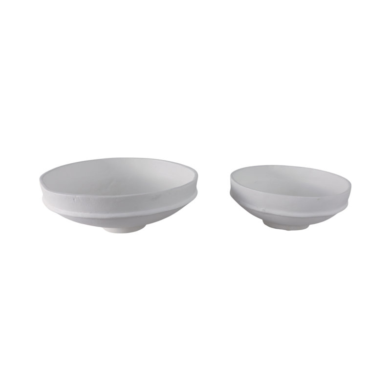 Bol décoratif minimaliste avec piédestal surélevé - un bol moderne apporte des lignes épurées et un attrait intemporel à tout décor intérieur - Bol décoratif pour salle à manger et espace de vie - ensemble de 2, 16 po, blanc