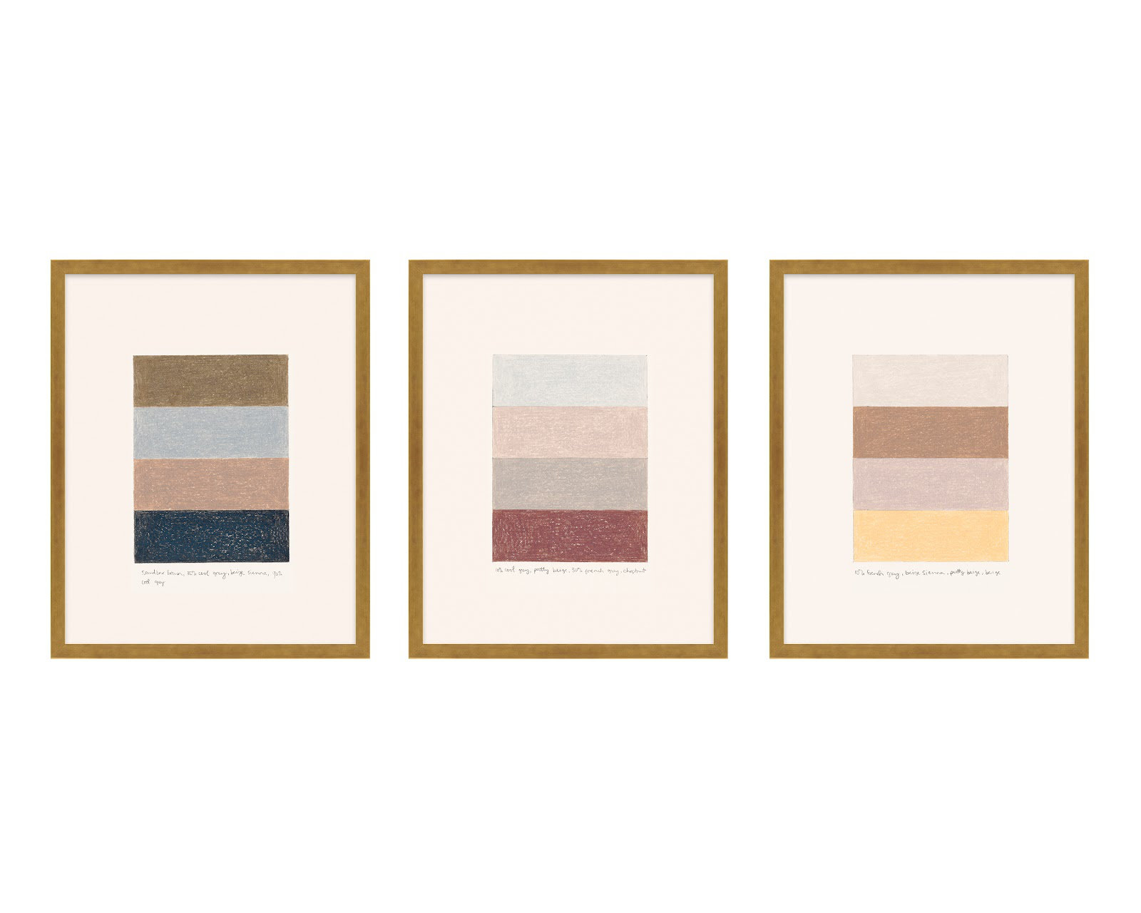 Rayburn "Stacks" 3-Piece Painting Set, Gold Framed, 20" H x 16" W x 1.25" D