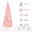 HOMCOM 7.5Ft Prelit Snow Flocked Artificial Christmas Tree With Pencil Shape-1218332684