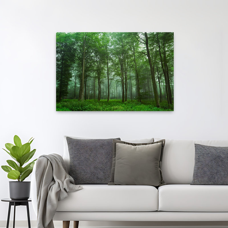 Art contemporain contemporain, paysage de forêt abstrait, H 48 po x l 32 po