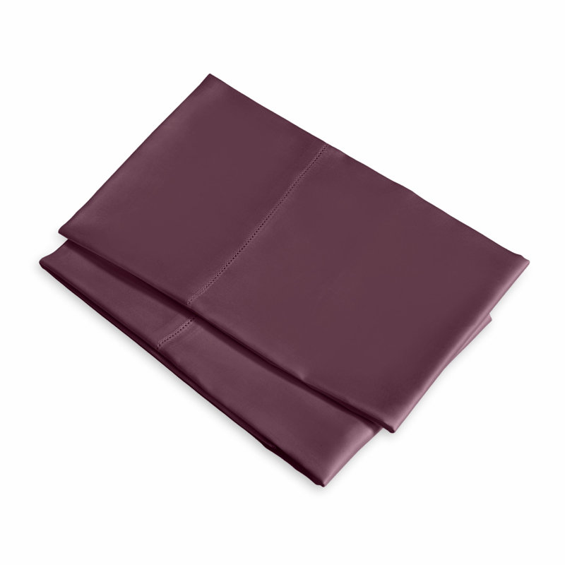 Raffaello Sateen Pillow Case, Plum, Standard