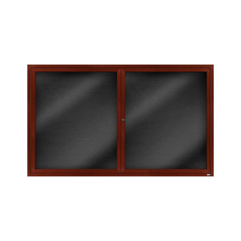 Panneau de lettres mural fermé en aluminium, Bois de cerisier, Deux, H 36 po x l 60 po