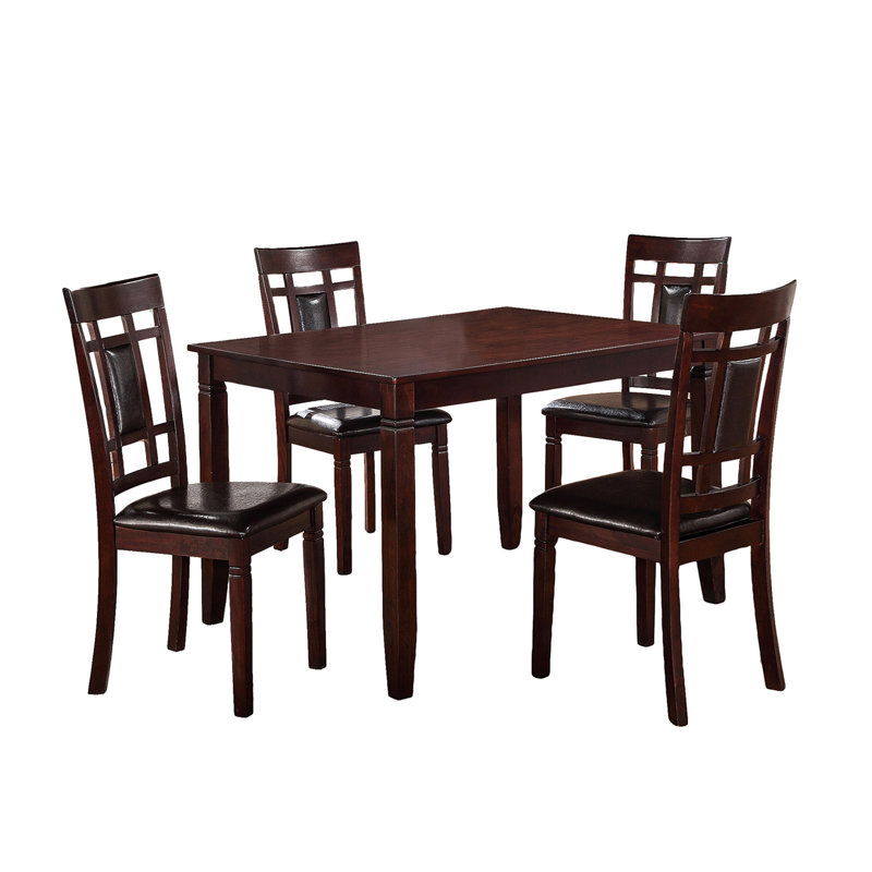 Ensemble de salle à manger 5 pièces, 30" H x 48" W x 36" D, Dark Brown, Dark Brown, Marron foncé, Dark Brown