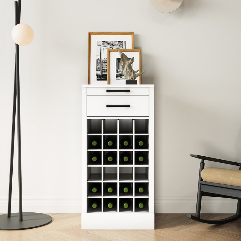 Armoire modulaire en noyer brun pouvant contenir 28 bouteilles de vin - rangement contemporain et pratique dans 28 buffets