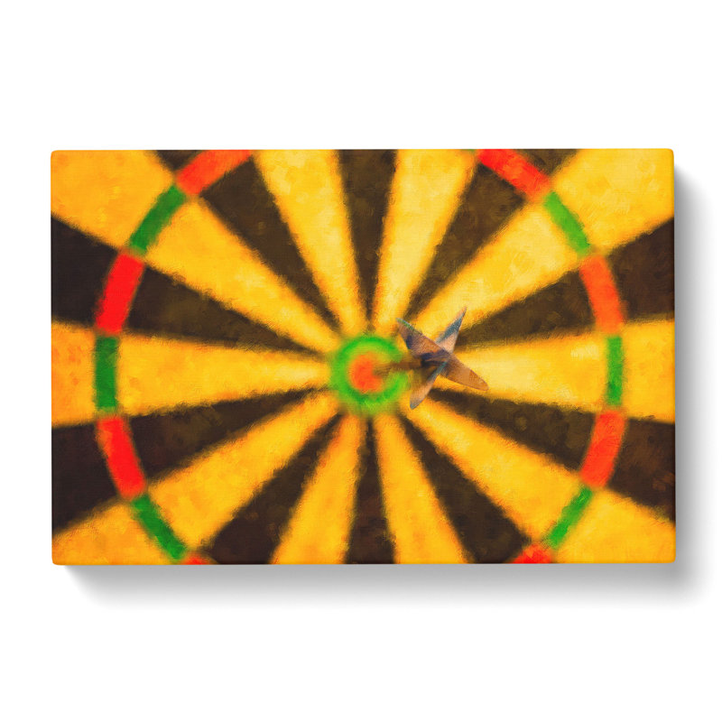 Bulls Eye Dartboard - Wrapped Canvas Print, 40cm H x 60cm W x 3cm D