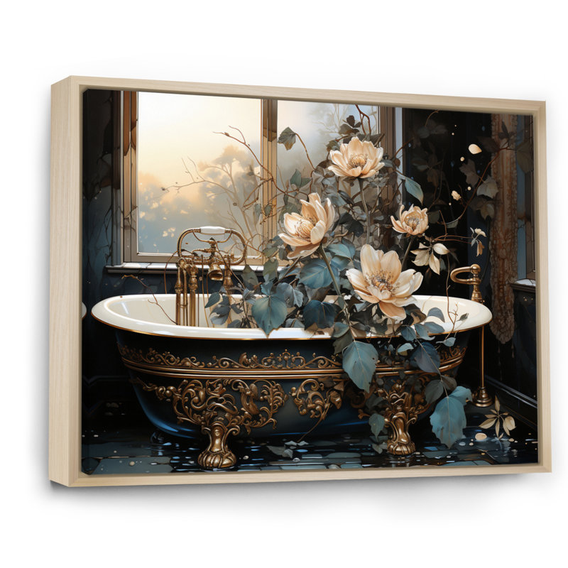 «Bathaign Made Of Gold II», impression d'art mural, H 12 po x l 20 po x P 1 po, Cadre naturel flottant