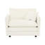 Ensemble 2 pièces et chaise, revêtement en chenille blanche, structure en bois massif, éponge, fauteuil de salon et de luxe, revêtement luxueux, style moderne,